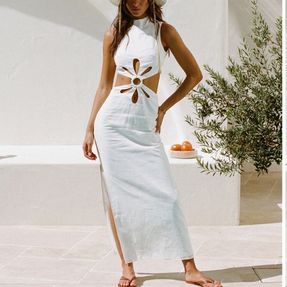 White cutout dress